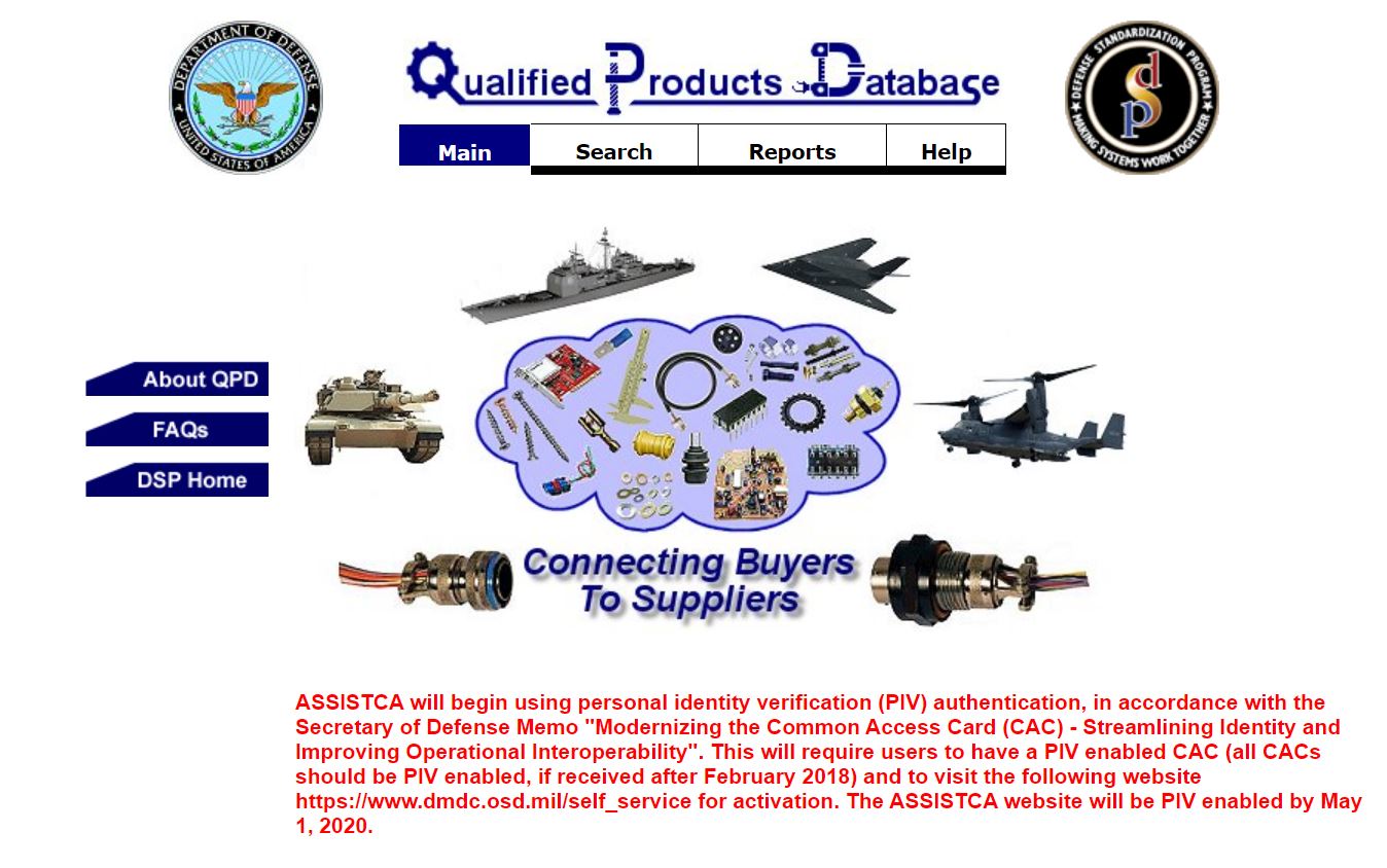 This is a screenshot of a software interface with a blue border a large photo of various weapons systems and a small menu in blue and white to the left side and text in the center on a white background. 